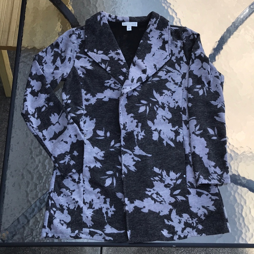 Light gray and charcoal knit jacket